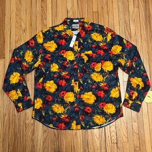 $100 J Crew NWT Mid Weight Floral Flannel Vtg Shirt XL Classic Fit Re Imagined